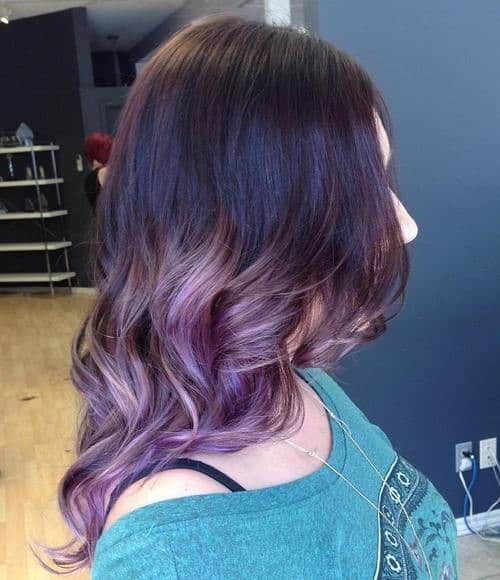 Black to Lilac With Curled Ends