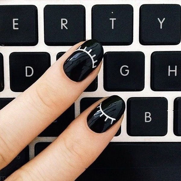 Cute Black and White Nail Design