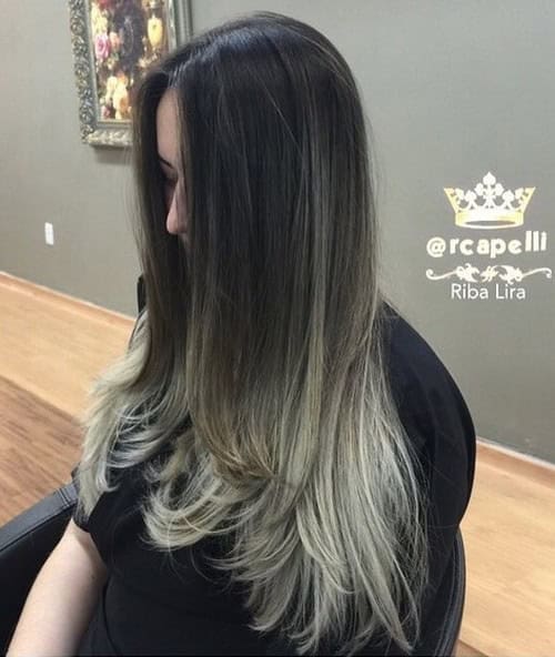 Black to Grey Blonde Ombre