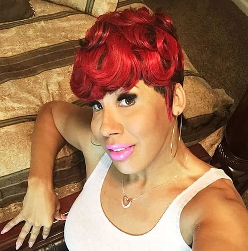 Bright Red Curly Crop – short red pixie cut for women