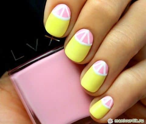 Cute Lemon Nail Design