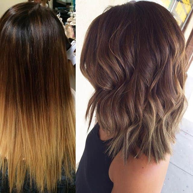 Wavy ombre medium length bob