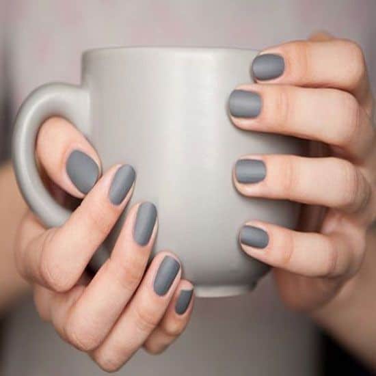 Matte Grey Nail Design