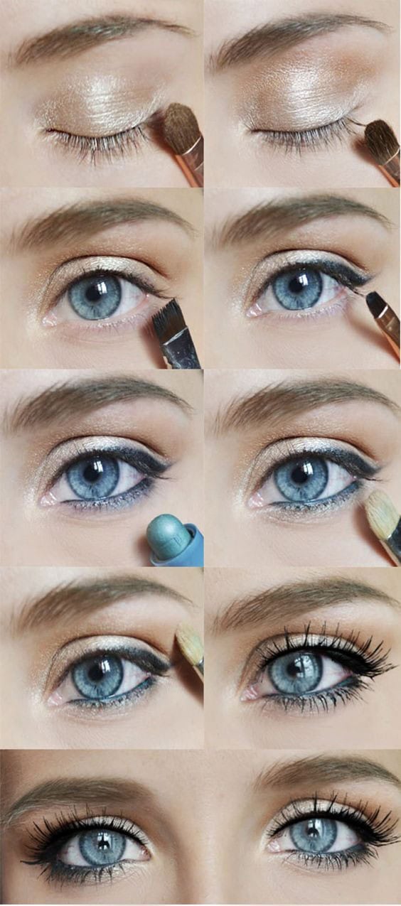 Step by step eyeshadow tutorials for green eyes