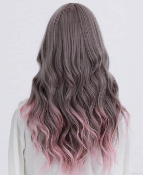 Ombre Pink Wavy Hair