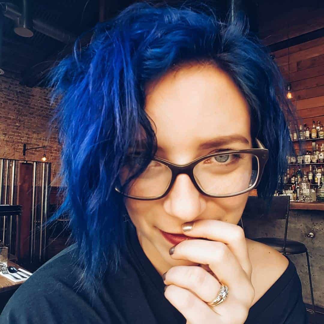 Blue Colored Messy Haircut For Girls