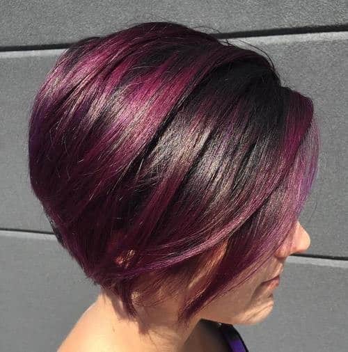 Sweeping Bob with Purple Highlights