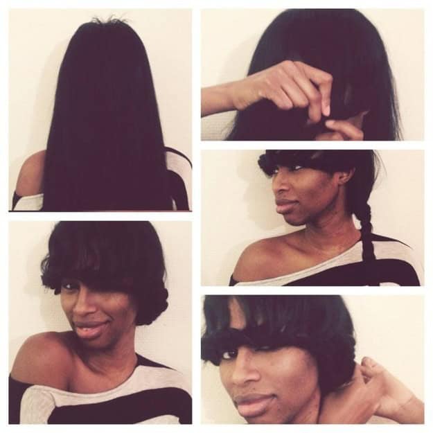 Vintage Hairstyle for Black Women with long hair: A 1970s Braided Bowl Cut