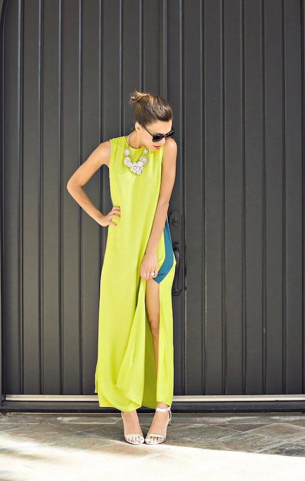 High Slit Yelow Dress