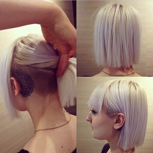 Traditional ombre blunt bob with middle part