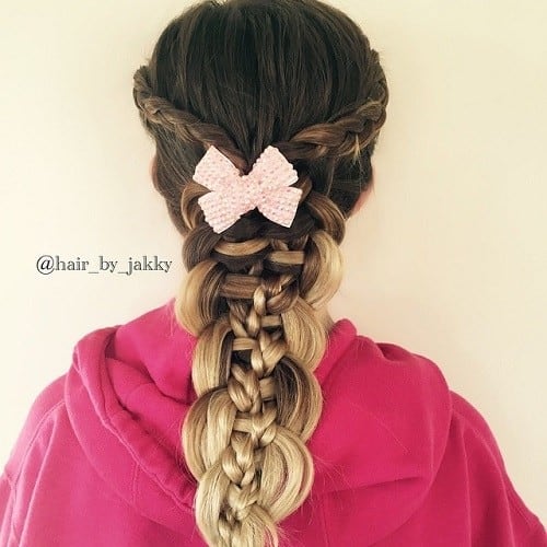 Brown to Blonde Ombre Braided Look