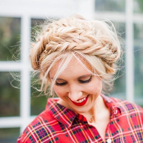 Tousled Double Milkmaid Braids