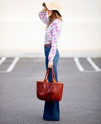 Denim with floral