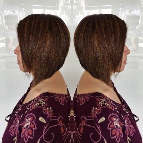 Dark Brown Bob with Light Brown Highlights