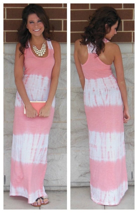 Bubblegum pink tie dye dress