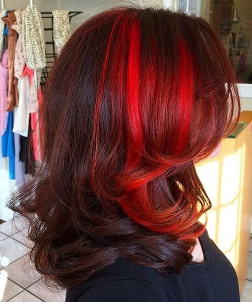 Red and Brown Hollywood Curls