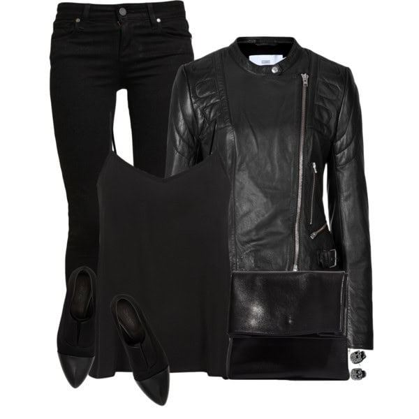 All black (complete with leather jacket)