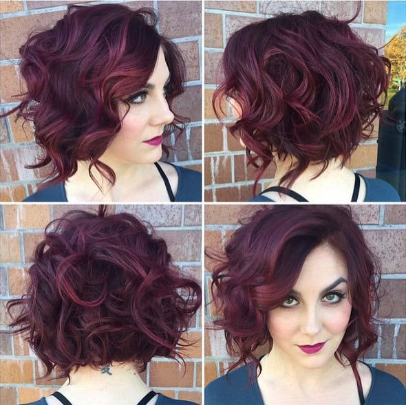 Dark Purple Curly Haircut