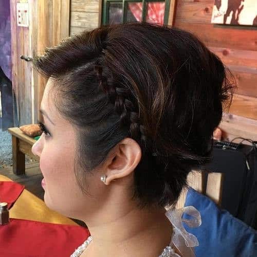 Brown Stacked Bob with Braid