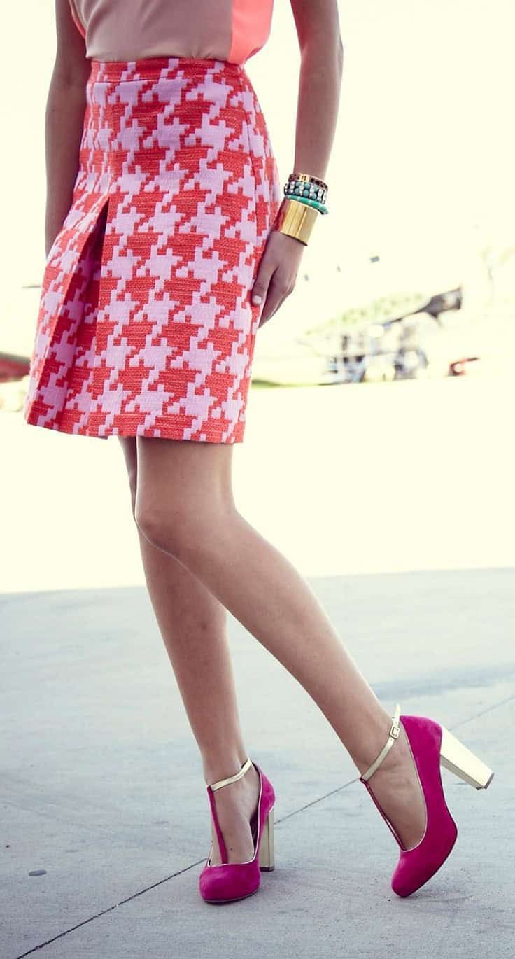 Colorful Houndstooth skirt