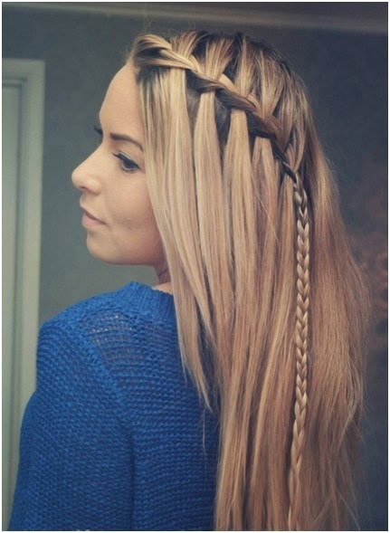 Diagonal Waterfall Braide for Long Straight Hair