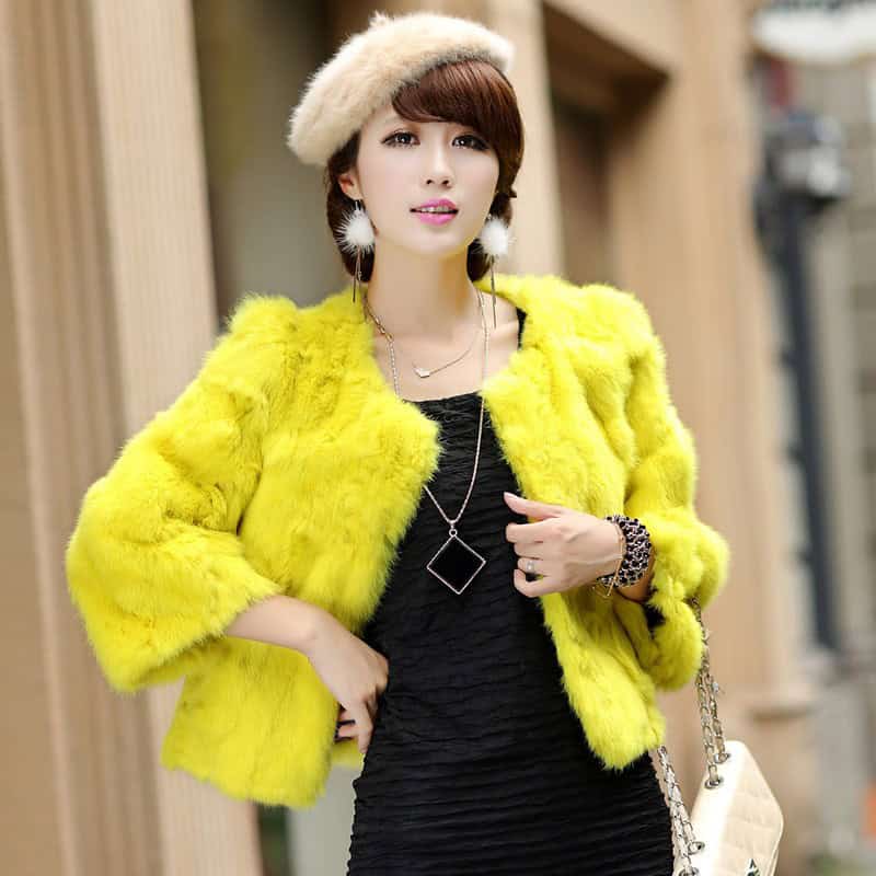 Neon faux fur jacket