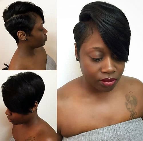 Asymmetrical Bob with Sweeping Fringe