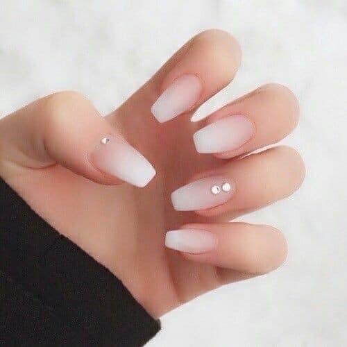 Ombre French Manicure with Diamantees