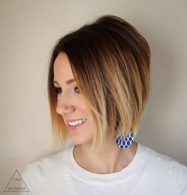 High angled classic ombre bob for straight hair