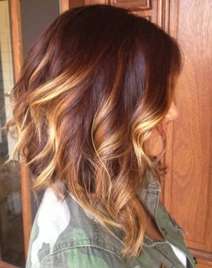 Daily hairstyle ideas: Brown Toned Red to Caramel Blonde