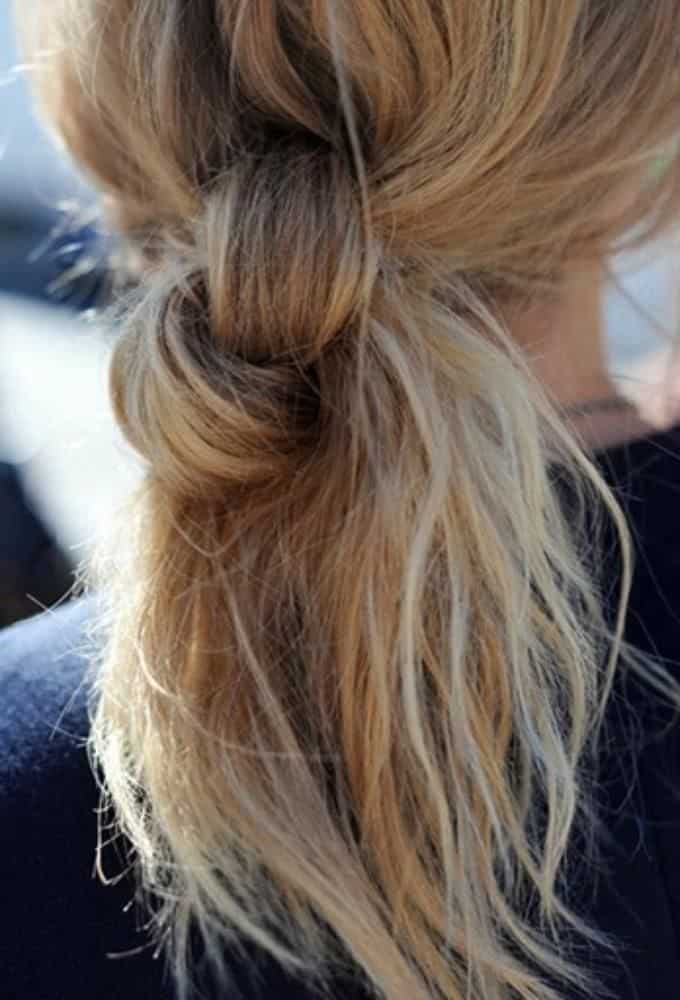 Hair tie ponytail