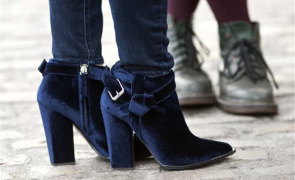 Velvet ankle boots