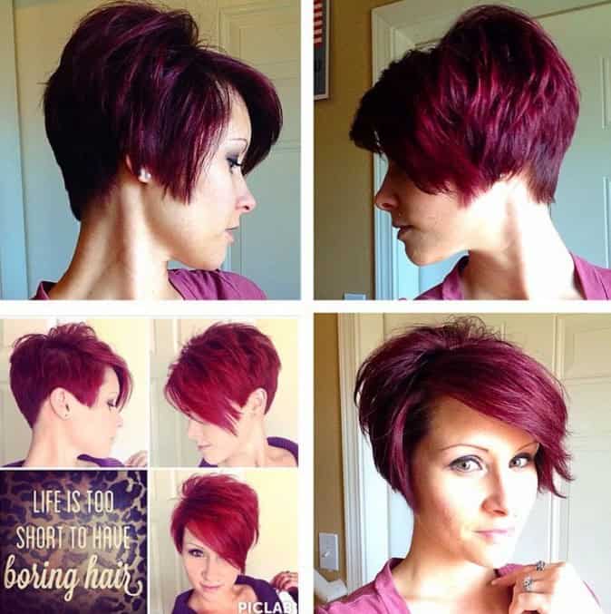 Burgundy longer pixie