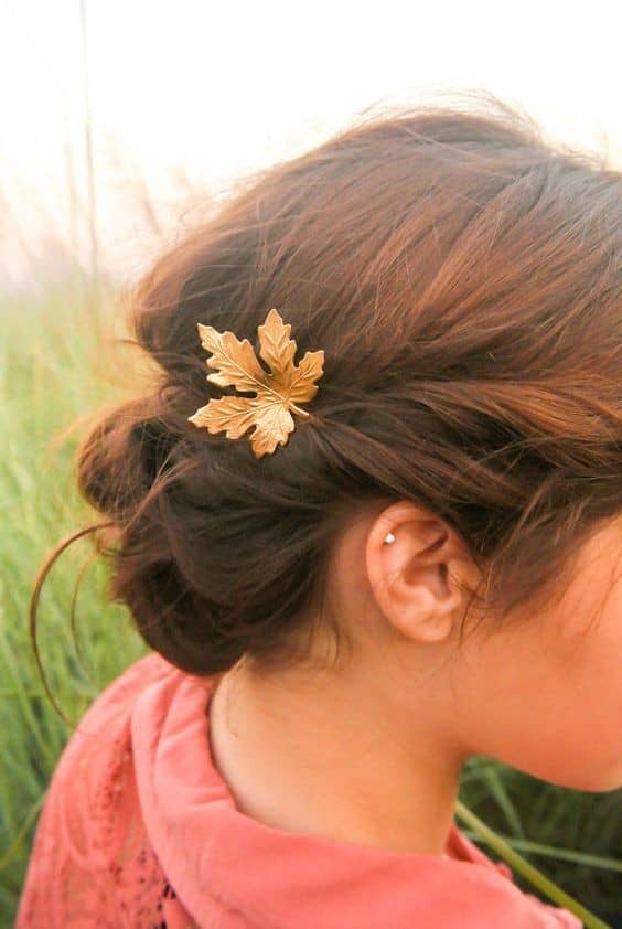 Golden Leaf Hair Pin