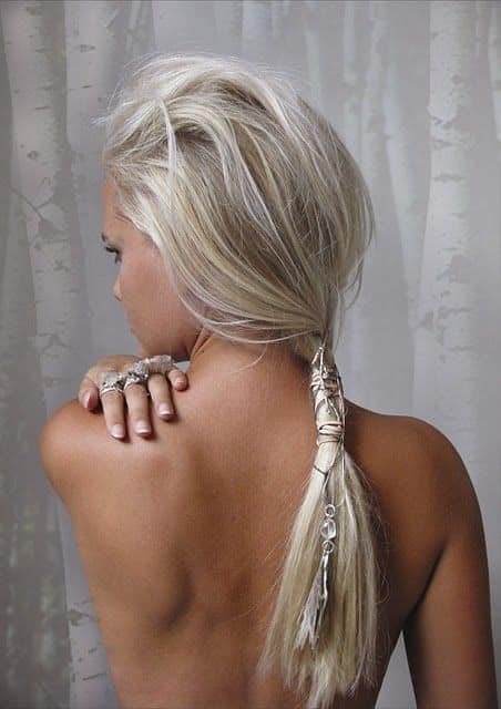 Silver ponytail wrap