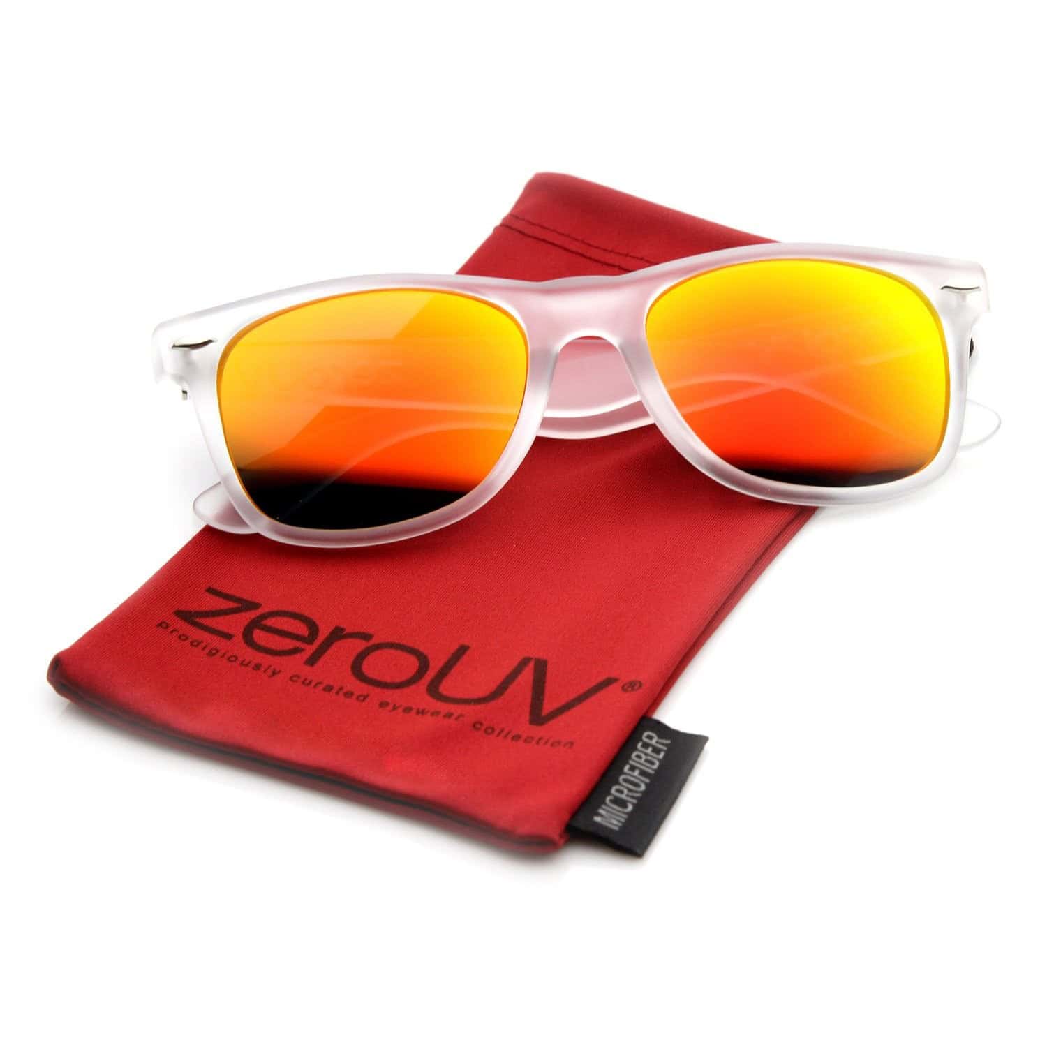 zeroUV – Flat Matte Reflective Revo Color Lens Large Horn Rimmed Style Sunglasses – UV400