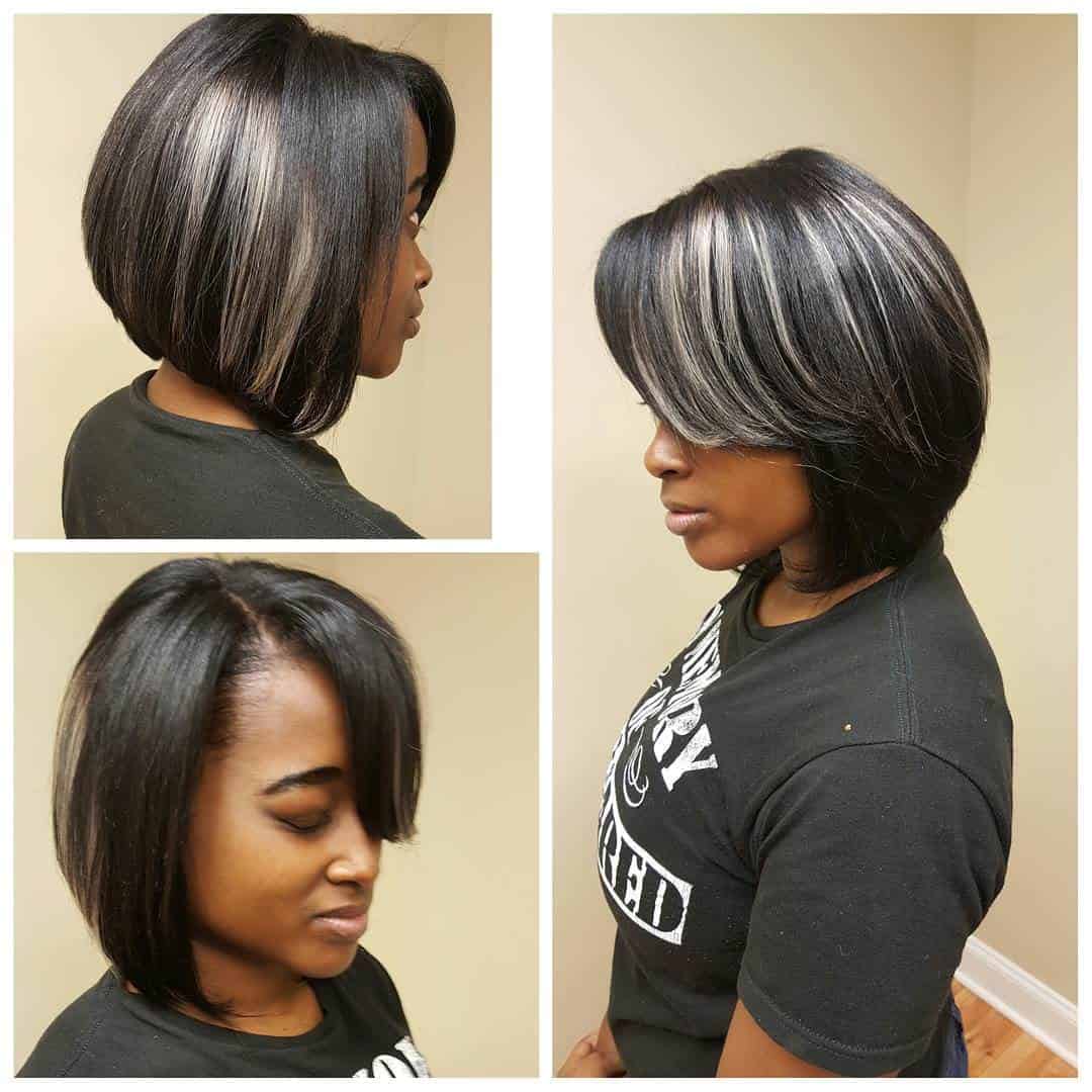 Loosely Curled Brown Bob with Highlights for Women with Thick Hair