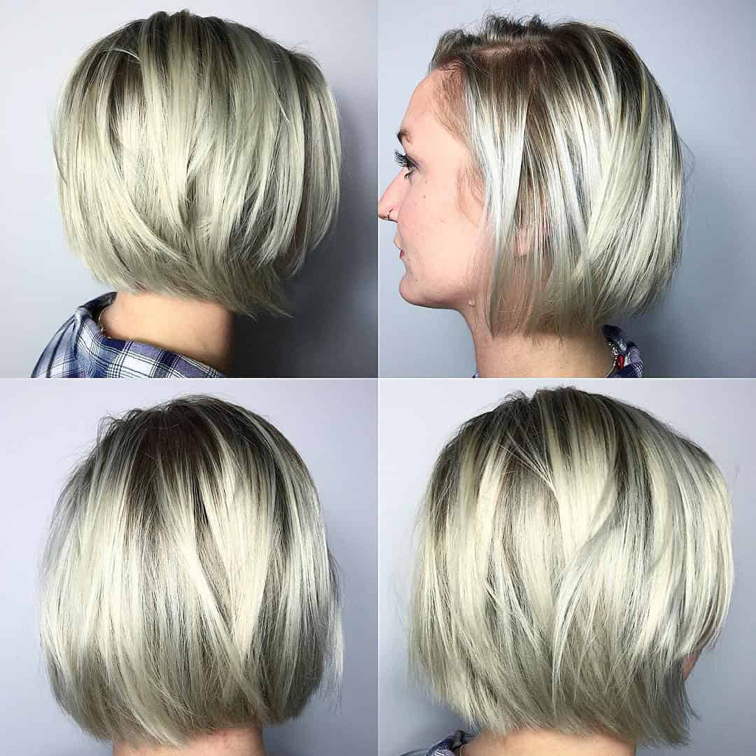 Loosely Curled Brown Bob with Highlights for Women with Thick Hair