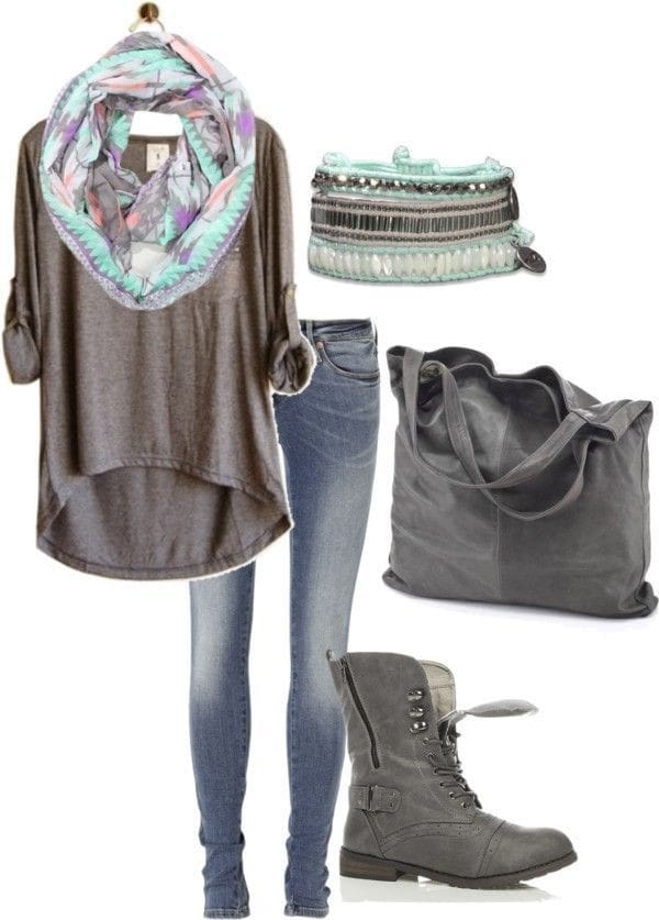 Grey with pastel accessories