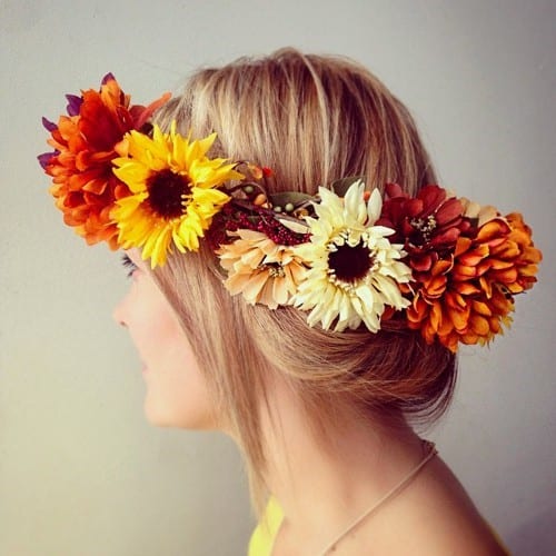 Gorgeous Up Do with Flower Crown – Hairstyle for Party, Dating