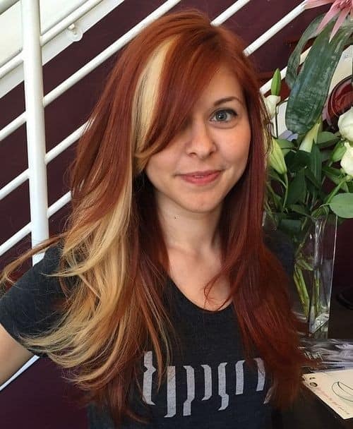 Auburn with Blonde Highlights