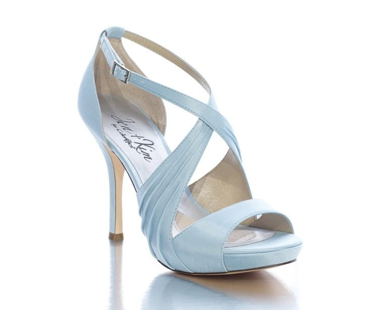 Custom blue bridal shoes