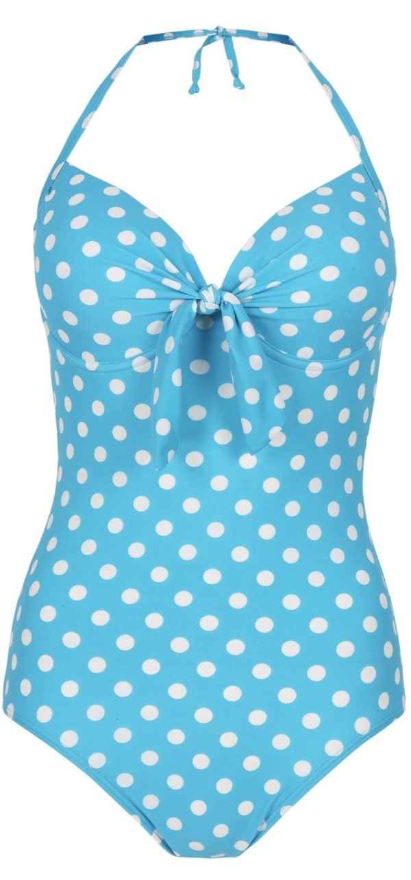 Scuba blue halter swimsuit