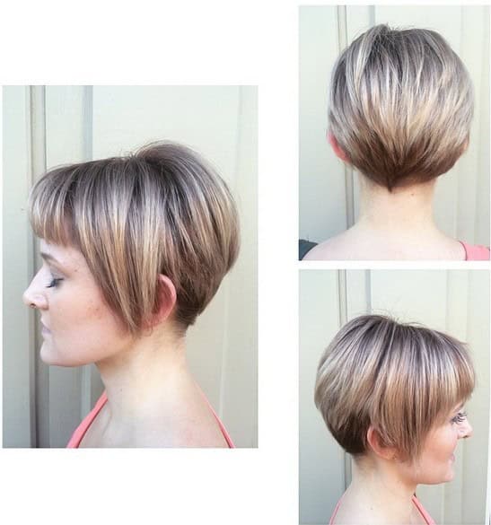 Stacked Short Haircut with Bangs