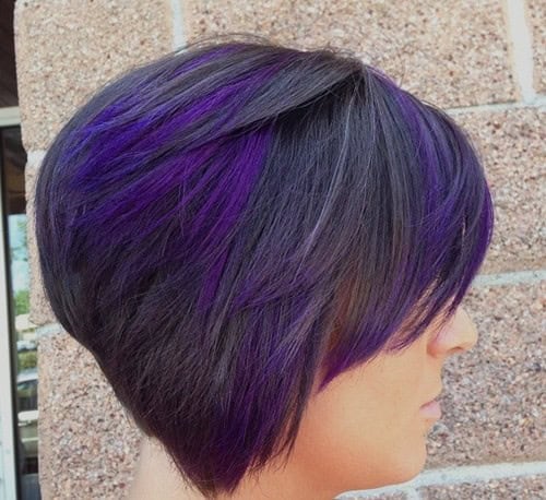 Black and Purple Stacked Bob