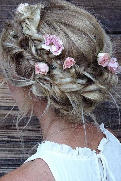 Halo Braid with Flowers