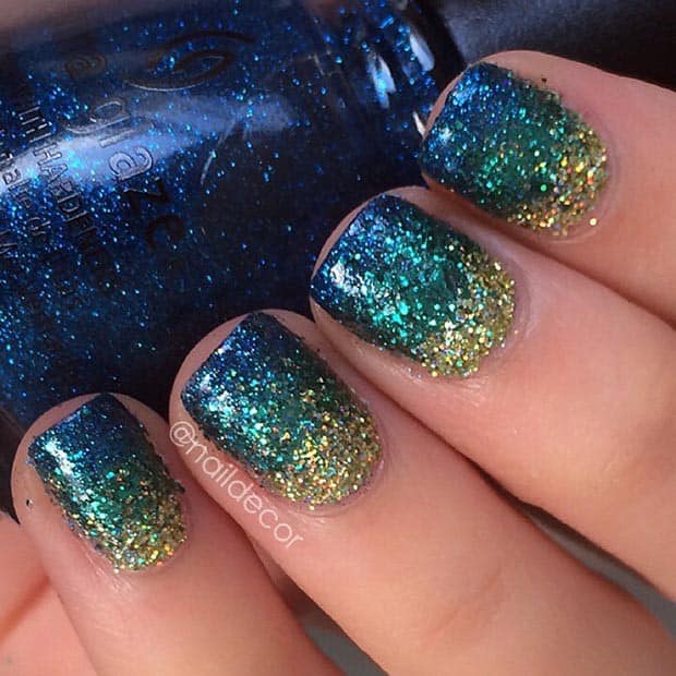 Glitter Gradient Nails