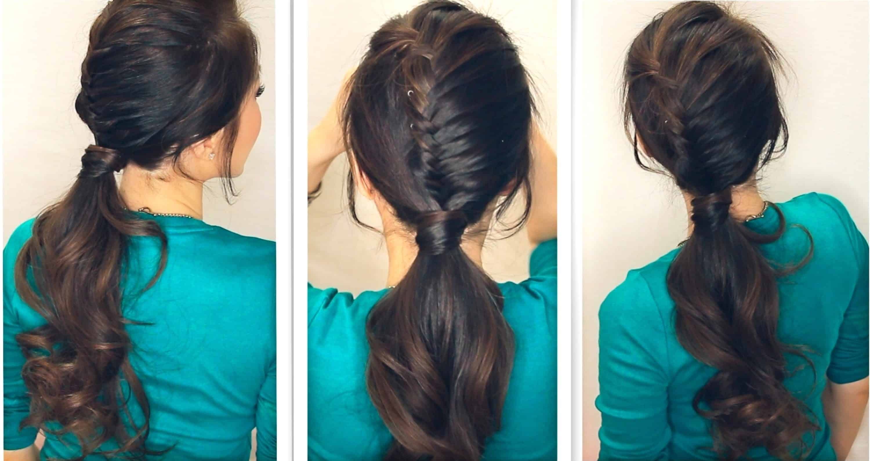 Long locks in a low fishtail ponytail