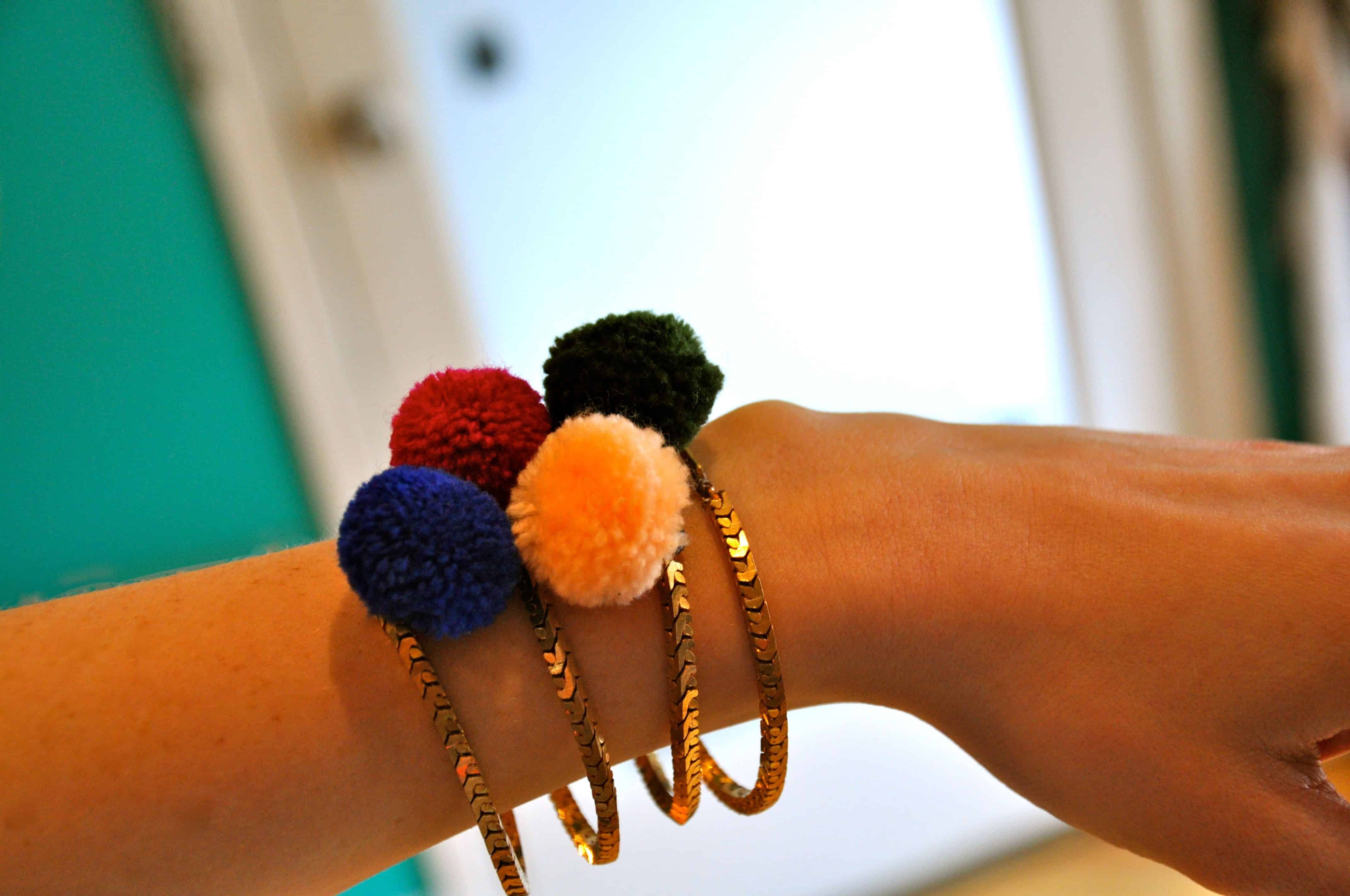 Pom pom bracelets