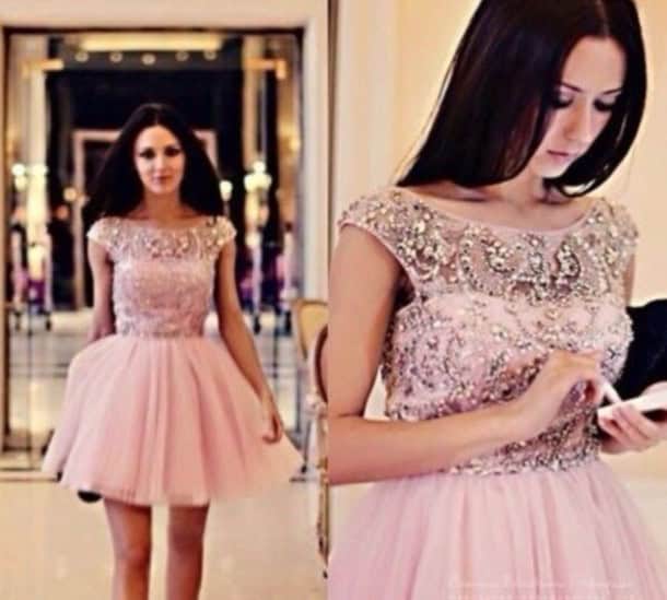 Short, light pink and tulle